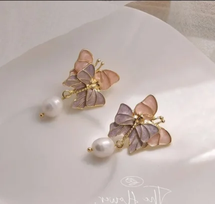 Enamel Butterfly Earrings